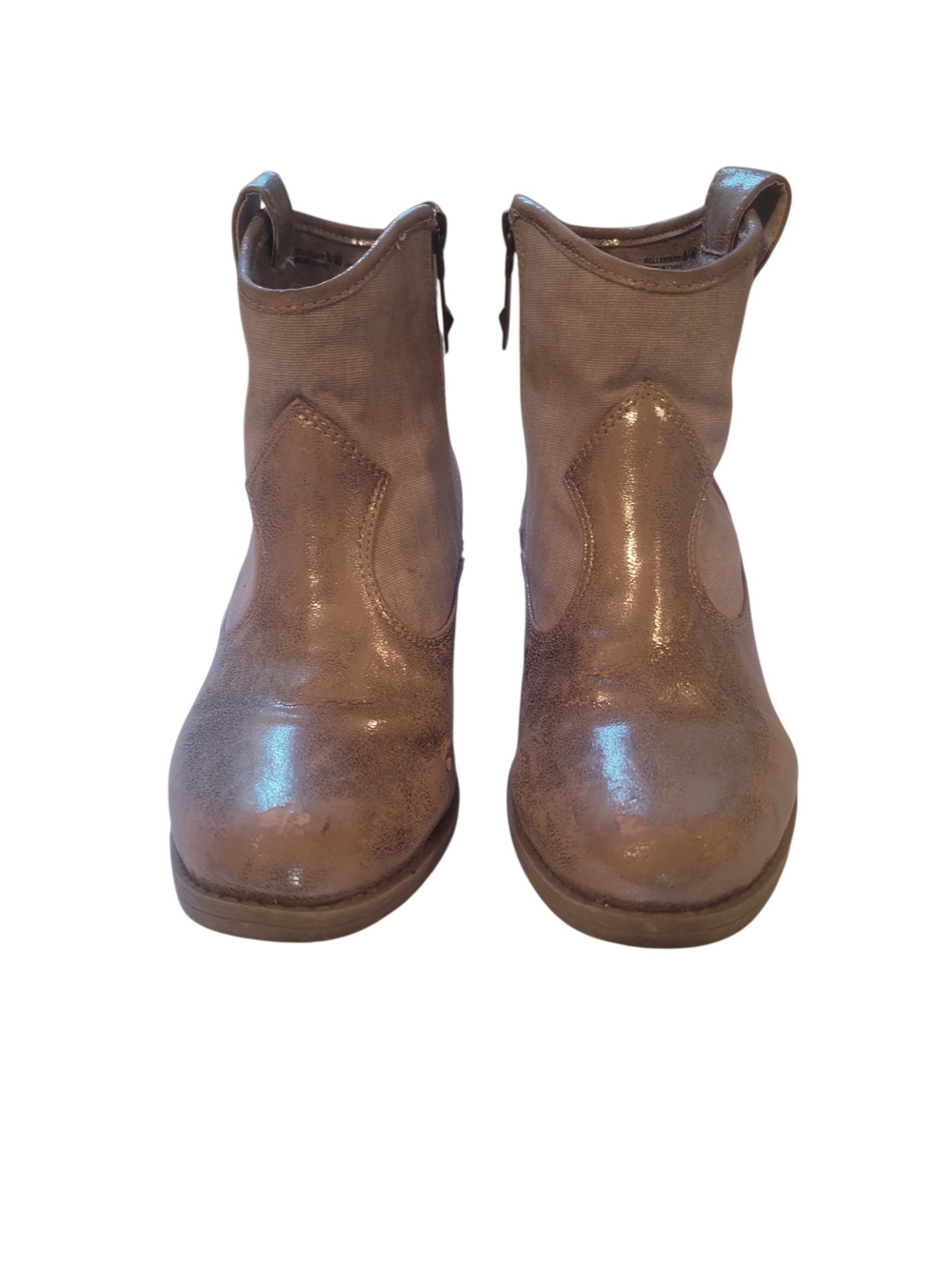 Dirty Laundry Metallic Tan And Gold Ankle Booties